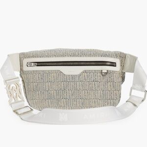 Amiri Logo Jacquard Denim Belt Bag